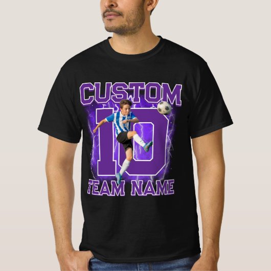 T-shirt Custom senior soccer player, team name & number (Devant)