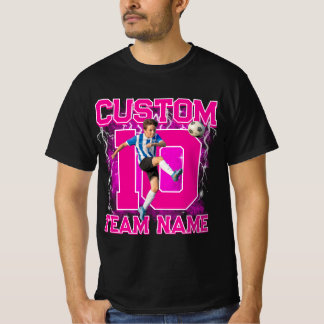 T-shirt Custom senior soccer player, team name & number