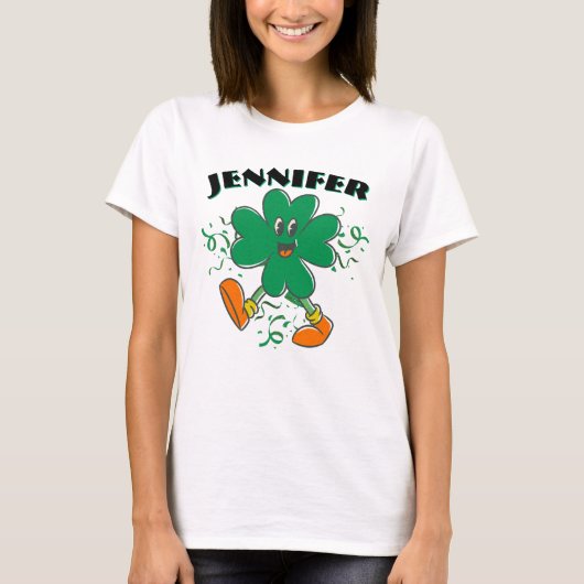 T-shirt Custom Shamrock, Personalized firstName St Patrick (Devant)
