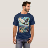 T-shirt Custom Text Vibrant Zion Canyon Bird Condor Retro (Devant entier)
