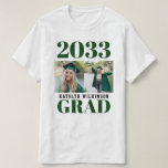 T-shirt CUSTOM Vert Moderne Simple Script 2 Photo Grad<br><div class="desc">CUSTOM Vert Moderne Typographie Simple 2 T-Shirt De Diplôme Photo. Félicite le diplômé pour son succès bien mérité et célèbre-les avec ce magnifique Tshirt. Tous les textes sont pré-arrangés pour que vous personnalisiez facilement et rapidement avec vos propres détails.</div>