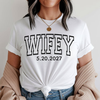 T-shirt Custom Wifey and Hubby Shirts for Bride and Groom