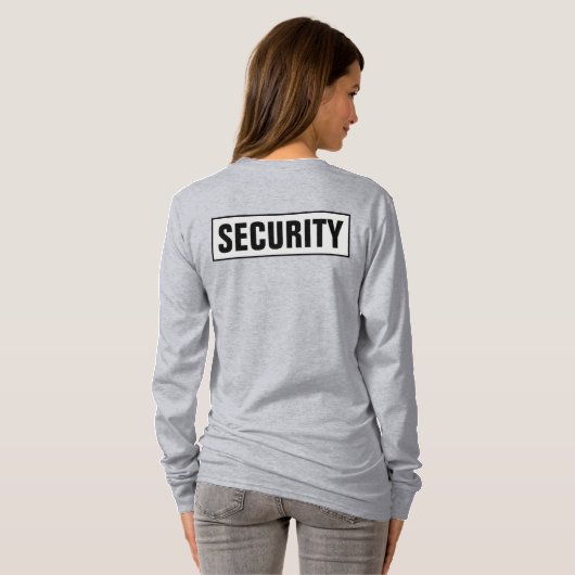 T-shirt Custom Womens Double Sided Long Sleeve Security (Dos entier)