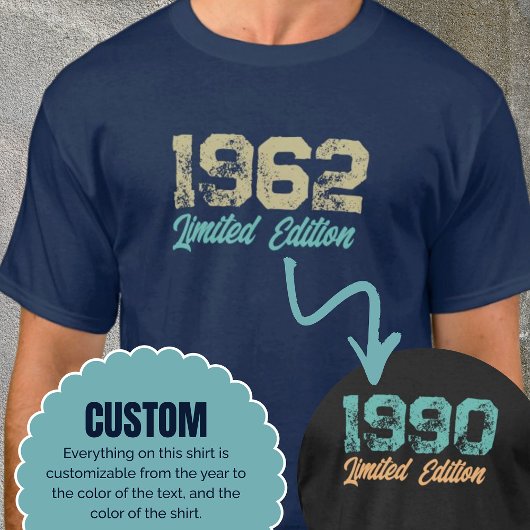 T-shirt Custom Year Limited Edition Chemise Anniversaire C