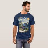 T-shirt Custom Yosemite Tunnel View Winter Van Gogh Style (Devant entier)