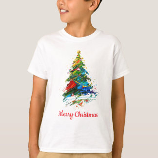 T-shirt Customisable Christmas Tree Oil Painting Child