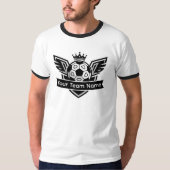 T-shirt Customisable Winged Soccer Ball Logo Team Ringer (Devant)