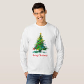 T-shirt Customisable Xmas Tree Oil Painting Longsleeve (Devant entier)