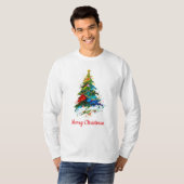 T-shirt Customisable Xmas Tree Oil Painting Longsleeve (Devant entier)