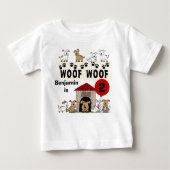 T-shirt customisé d'anniversaire de chiot (Devant)