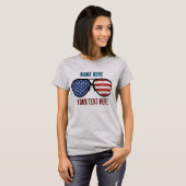 T-shirt CUSTOMISÉ USA FLAG SUNGLASS (Devant entier)