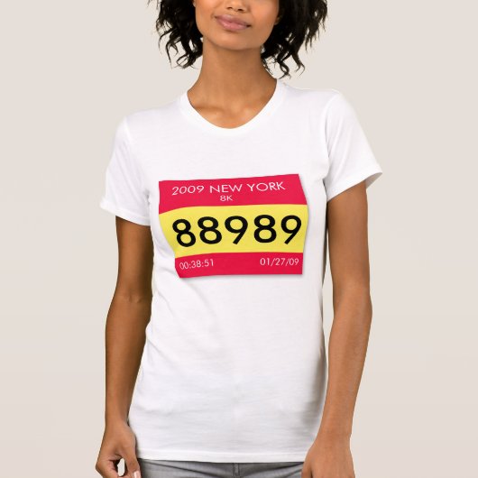 T-shirt Customisez votre bib de course sur une chemise uni (Devant)