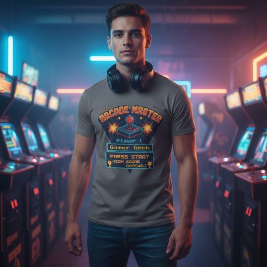 T-shirt Customizable Arcade Master Retro Gamer