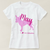 T-shirt Customizable Chihuahua Pink Silhouette Tee チワワT (Design devant)