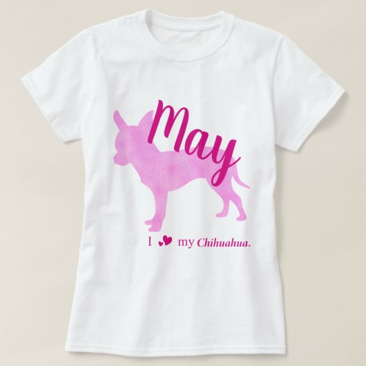 T-shirt Customizable Chihuahua Pink Silhouette Tee チワワT (Design devant)