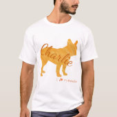 T-shirt Customizable French Bulldog Pastel Orange Frenchie (Devant)