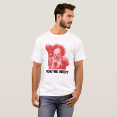 T-SHIRT CUSTOMIZABLE SCARY CLOWN WITH BALLOON ADD PHRASE (Devant entier)
