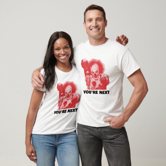 T-SHIRT CUSTOMIZABLE SCARY CLOWN WITH BALLOON ADD PHRASE (Unisexe)