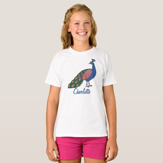 T-shirt customizable Vivid Humble Peacock  (Devant entier)