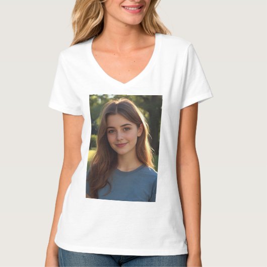 T-shirt Customized with two photos (Devant)