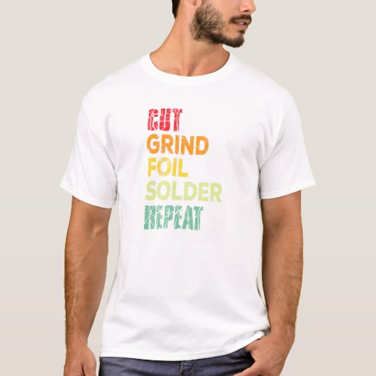 T-shirt Cut Grind Foil Solder Repeat Stained Glass Artist (Devant)