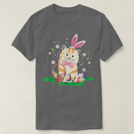 T-shirt cut witch rabbit ears easter eggs easter bunny (Design devant)