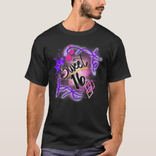 T-shirt Cute16e anniversaire Airbrush Graffiti Retro