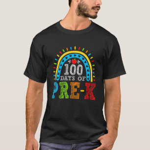 T-shirt Cute 100 Days Of Pre-K Rainbow 100Th Day Of School