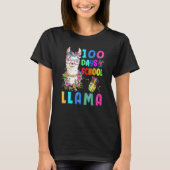 T-shirt Cute 100 Days of School No Probllama Llama Back To (Devant)