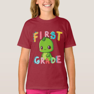 T-shirt Cute 1re GRADE Dinosaur Squad École garçons enfant