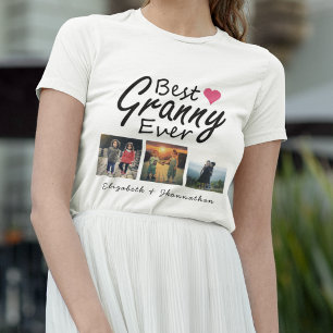 T-shirt Cute 3 Photo Collage Meilleur Granny Ever Grandma 
