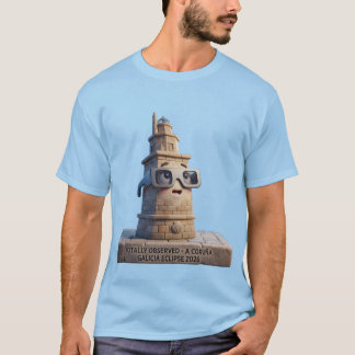 T-shirt Cute 3D Tower of Hercules A Coruña Galicia Eclipse