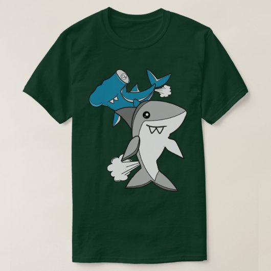 T-shirt Cute Adulte requinFunny Farting Requin (Design devant)