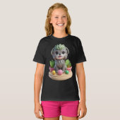 T-shirt Cute Affenpinscher Succulent | 3D Grey Monkey Dog (Devant entier)