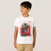 T-shirt Cute Afghan Hound Dog Floral (Devant entier)