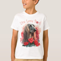 Cute Afghan Hound Dog Floral