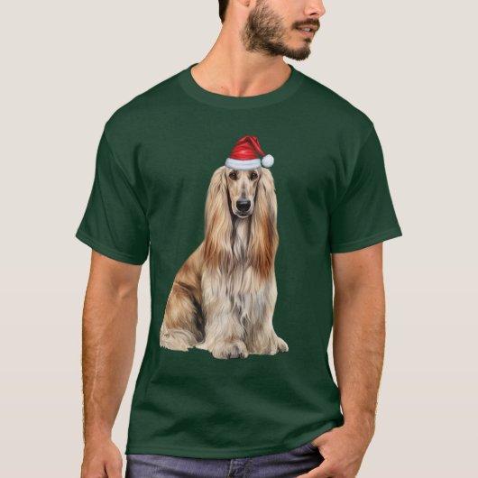 T-shirt Cute Afghan Hound Dog Lover Funny Christmas (Devant)