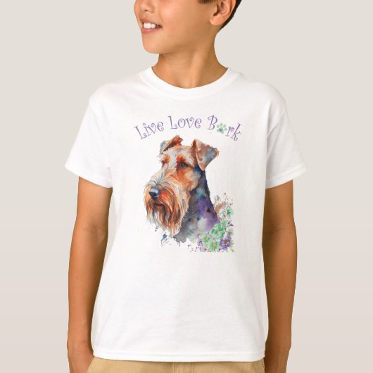 T-shirt Cute Airedale Chien Floral (Devant)