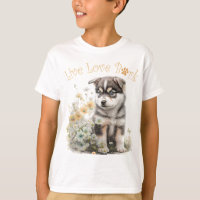 Cute Alaska Malamute Chien Floral