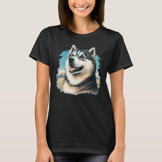 T-shirt Cute Alaskan Malamute Dog on Alaskan Malamute 2 (Devant)