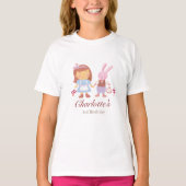 T-shirt Cute Alice Rabbit Anniversaire de enfant rose (Devant)