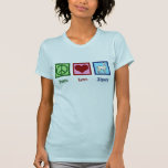 T-shirt Cute Alpaca<br><div class="desc">Peace Love Alpacas. Un adorable cadeau animal de ferme avec un signe de paix, le coeur, et un alpaga mignon.</div>