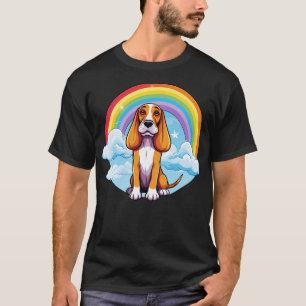 T-shirt Cute Américain Anglais Conhound Rainbow Cloud Pupp