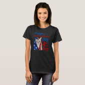 T-shirt Cute American Shorthair Cat Independence Day Usa 4 (Devant entier)