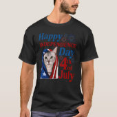 T-shirt Cute American Shorthair Cat Independence Day Usa 4 (Devant)