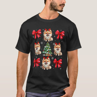 T-shirt Cute Amoureux des chiens Poméranien Coquette Red B