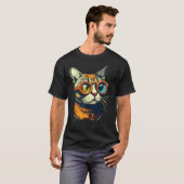 T-shirt Cute Anamorphic Goggle Wearing Cat Unique (Devant entier)