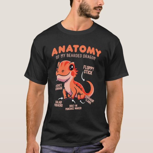 T-shirt Cute Anatomy of a Bearded Dragon for Reptile (Devant)