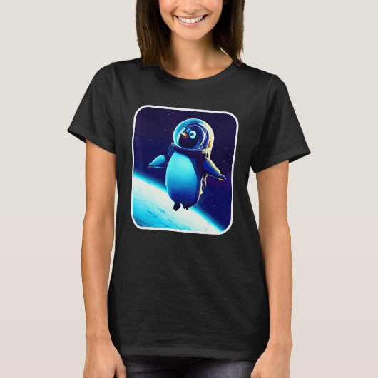 T-shirt Cute And Astronaut Penguin Space Penguin Galaxy M (Devant)
