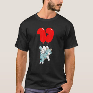 T-shirt Cute Angel Chat 17 H Anniversaire Ballons pour enf